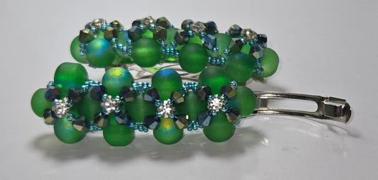 2" Green Barrettes